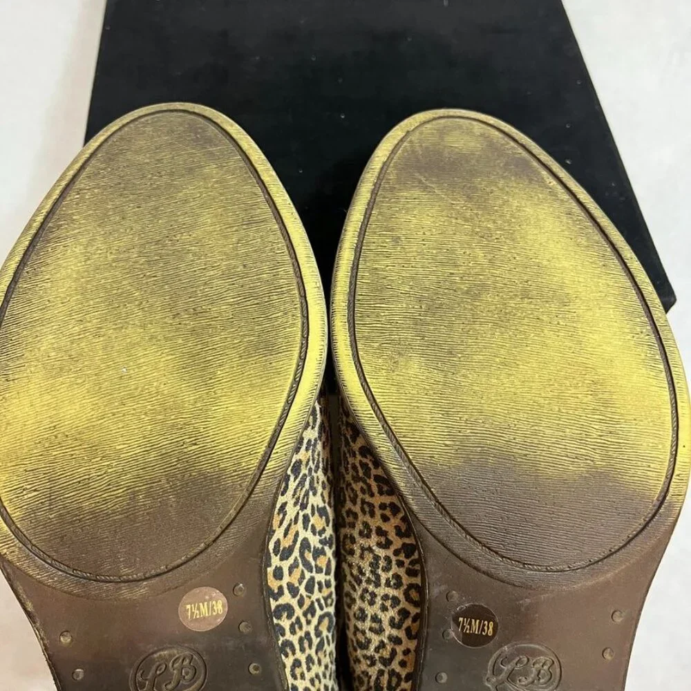 Lucky Brand Baley 2 Leopard Print Leather Ankle Booties 7.5